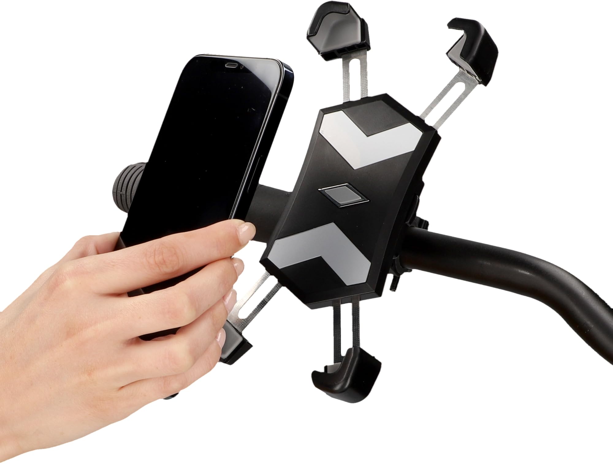 Fischer Spider Bicycle Smartphone Holder, Secures Smartphone from All Sides, 360° Rotation, Easy to Assemble, Black, Pack of 1