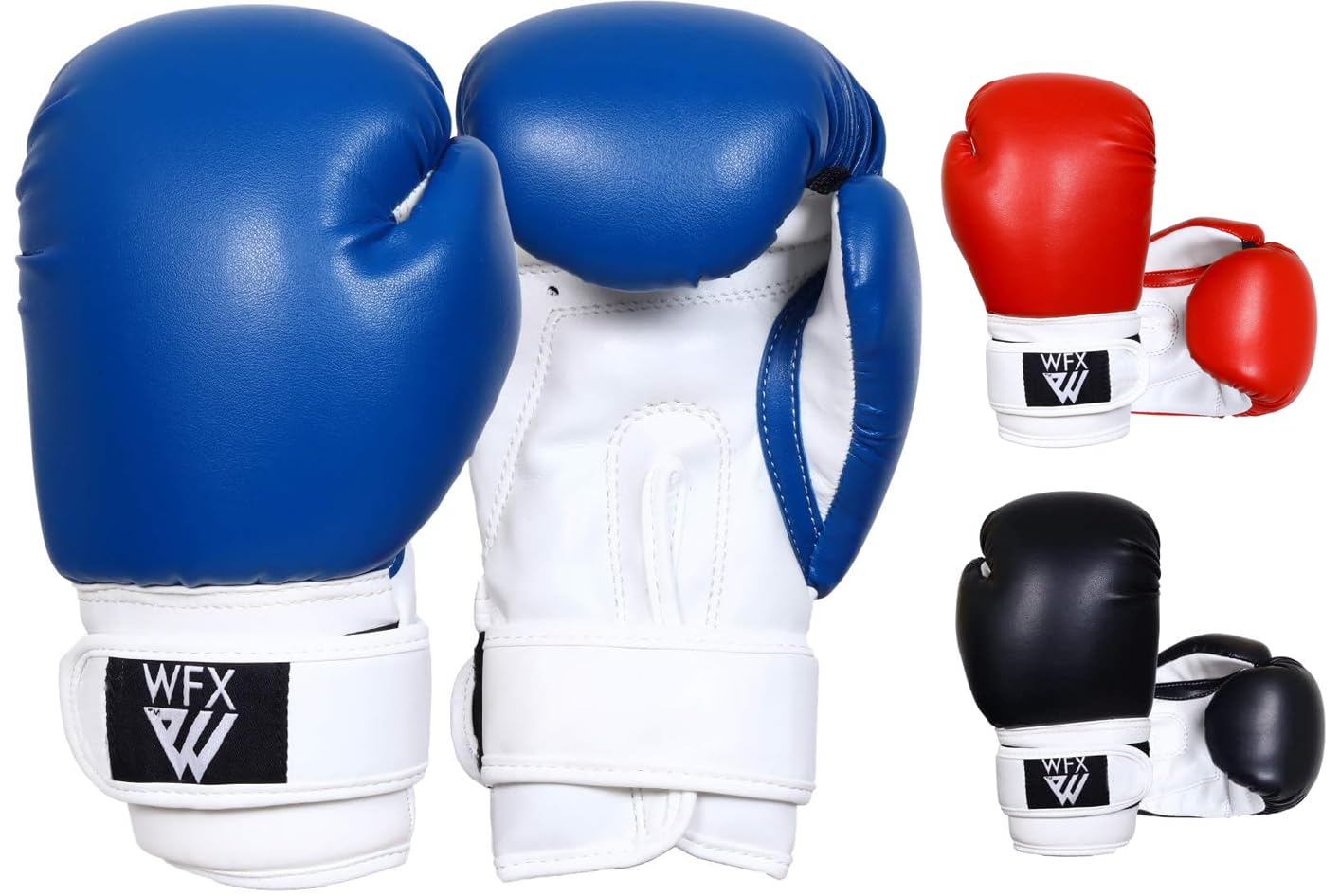 Kids Boxing Gloves for Martial Arts Sparring Junior Mitts Heavy Duty Leather MMA Training Punch Bag Gloves Striking Muay Thai Kick Boxing Boys and Girl (Blue, 4OZ)