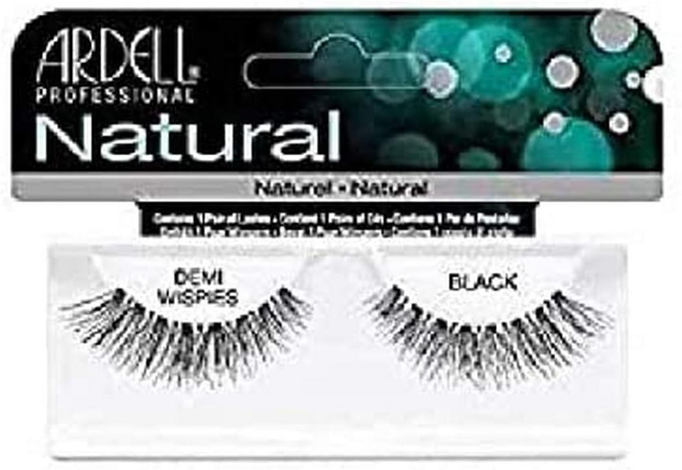 Ardell Demi Wispies False Eyelashes, Duo Lash Glue Included, Medium Length Lashes with Clear Band, Vegan Friendly, 1 Pair (Pack of 1)