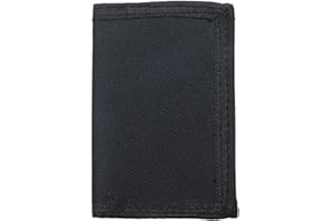 NEICY Trifold Canvas Outdoor Wallet for Kids, Cartoon Sport Wallets with Zippered Pocket, Christmas Gifts for Girls and Women (Black)