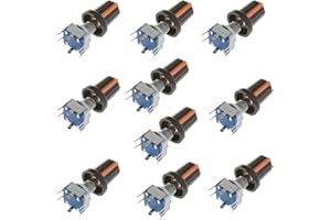 Anmbest 10PCS 20mm 5Pins 360 Degree Rotary Encoder Code Switch Digital Potentiometer with Push Button and Orange Knob Cap DIY Kit for Arduino Raspberry pi