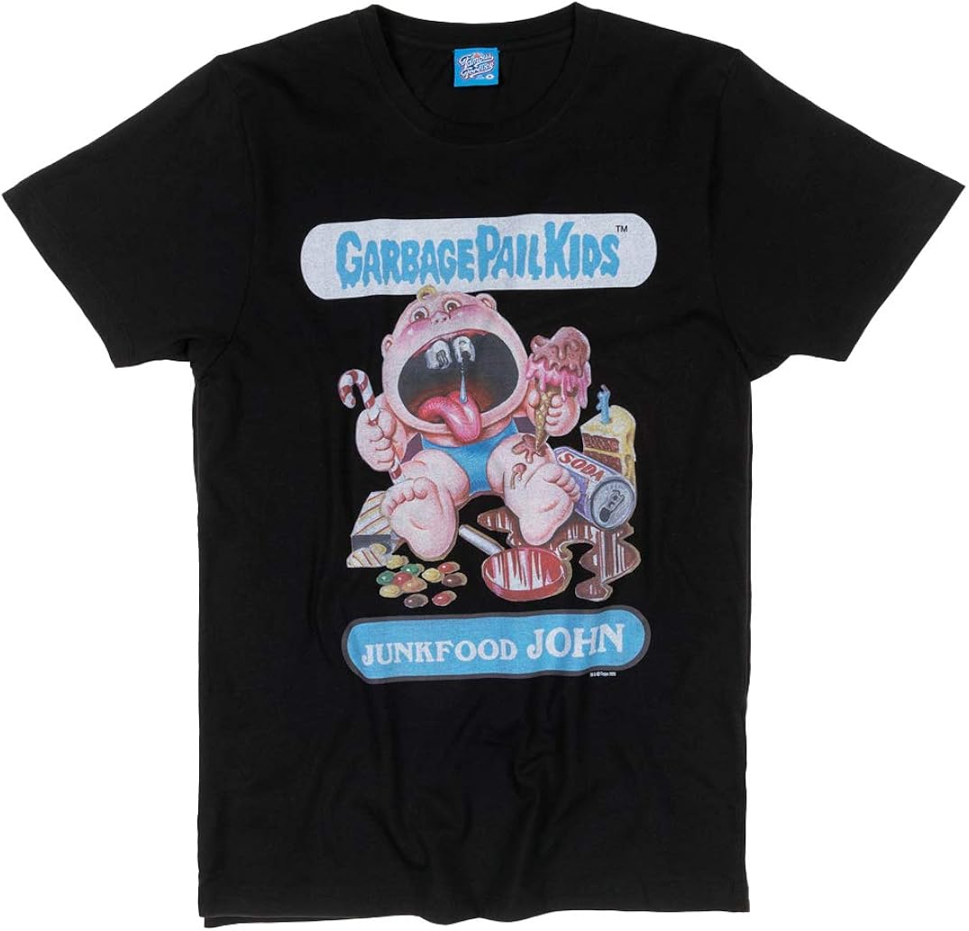 Forever Famous Junkfood John Garbage Pail Kids T Shirt Black/Charcoal