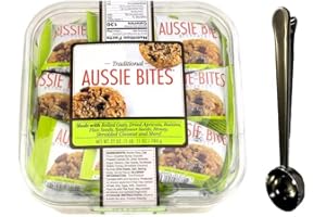 Traditional Aussie Bites Individually Wrapped 27 Oz, Oatmeal Snacks Cookies, Healthy Oatmeal Bites with LYCIAN WAY 15 ml Measuring Spoon with Clip
