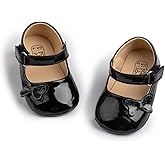 Meckior Infant Baby Girls Soft Sole Bowknot Princess Wedding Dress Mary Jane Flats Prewalker Newborn Light Baby Sneaker Shoes