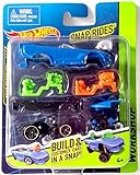 Snap Rides Team Hot Wheels Blue Racer Custom Car Set - Build Create & Race