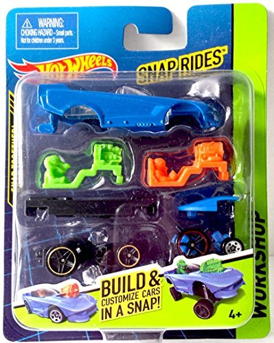 Snap Rides Team Hot Wheels Blue Racer Custom Car Set - Build Create & Race