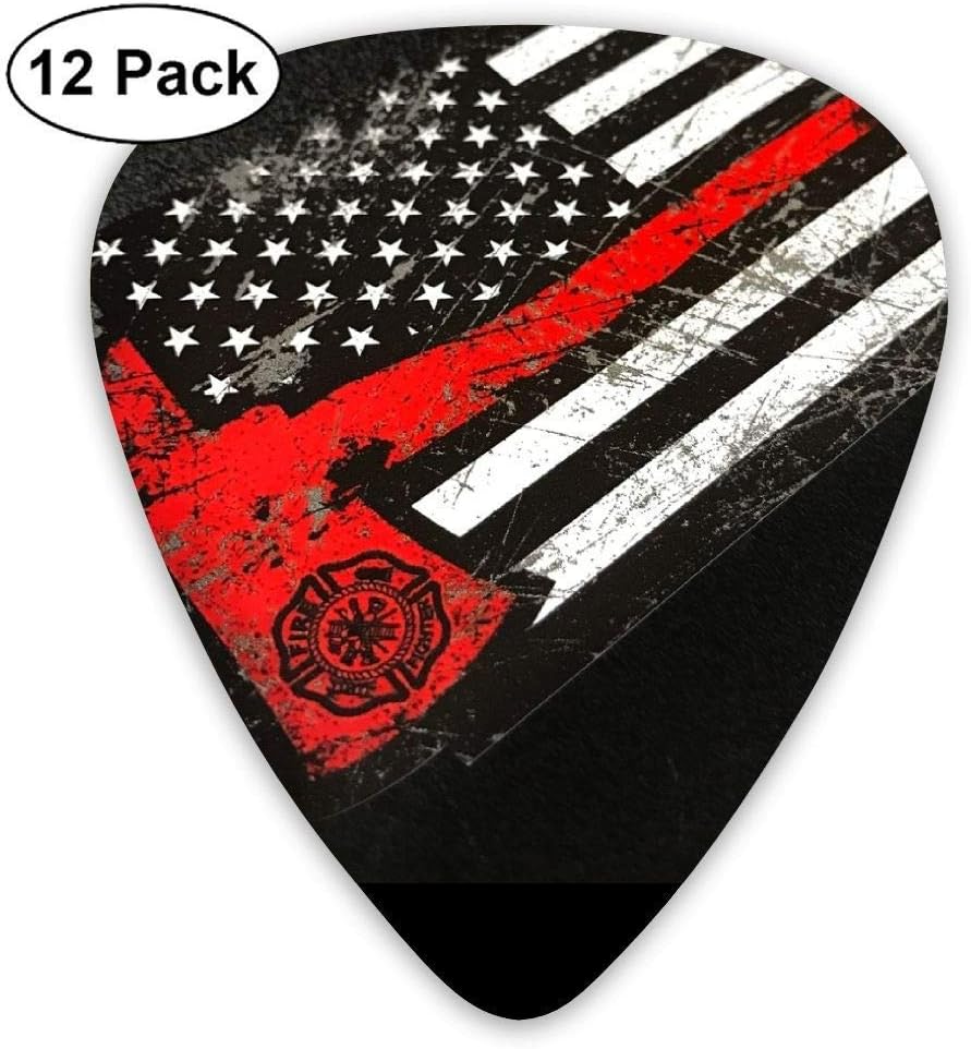 USA Thin Red Line Firefighter Axe Classic Guitar Picks 12-Pack