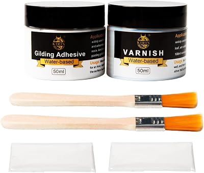 KIRIN Gilding Adhesive 50ml Epoxy Resin Glue + 50ml Varnish for Gold Leaf