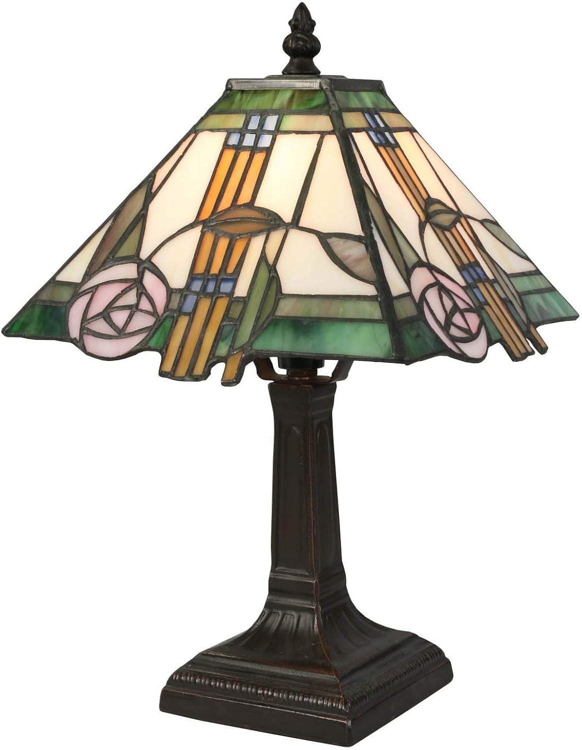 32cm Tiffany Style Table Lamp Mackintosh Art Deco Design 21cm Glass Shade Amazon.co.uk Lighting
