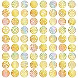 eBoot 288 Pieces 72 Designs Gold Nail Vinyls Nail Stencil Sticker Sheets Set for Circular Hollow Nail Art Design, 24 Sheets