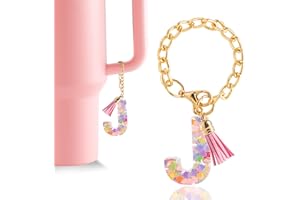 CCINPPY Letter Charm Accessories for Stanley Cup 1 PCS Cute Initial Keychain Handle Charm for Stanley Tumbler for Women