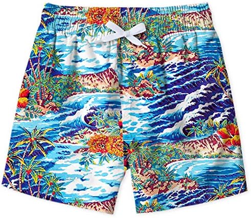 ALOOCA Kid Boys Swim Trunks 3D Quick Dry Summer Beach Shorts Casual Outdoor Surf Board Pants with Mesh Lining 4-12T