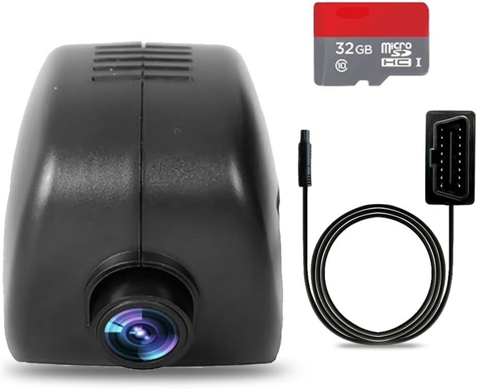 Video Camera, UD WIN OBD Wi-Fi Hidden Car Recorder Night Vision Auto DVR 32GB C10 SDHC Memory Card Included for All the Models without Rain Sensor
