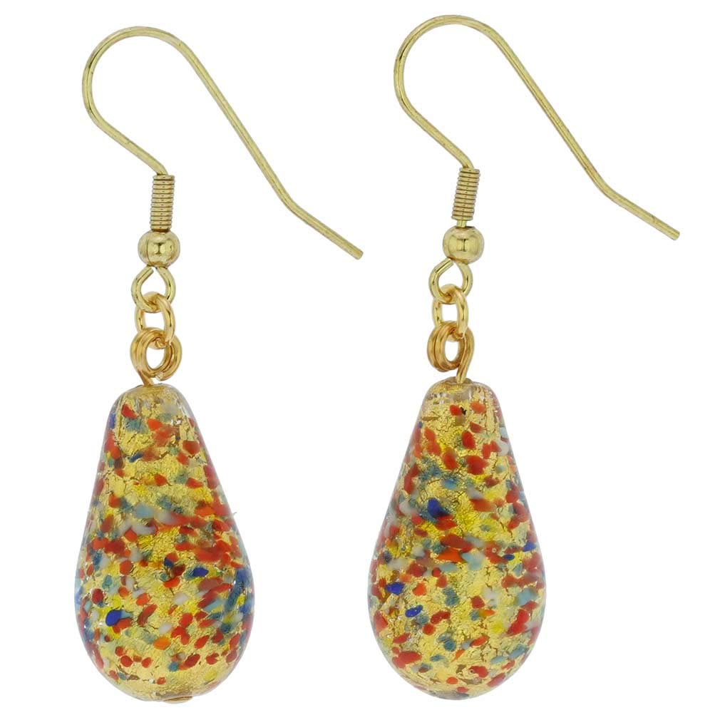 Glass Of Venice Murano Glass Teardrop Earrings - Multicolor Confetti