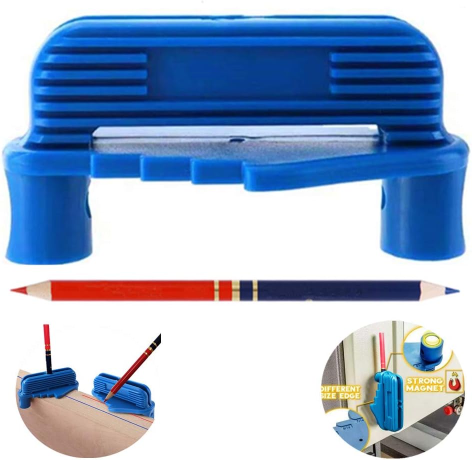 JAYAN 2pcs Center Finder ，Marking Tool,Centerline Marking Tool，Scriber Marking Tool,Center Scriber Marking Tool，Suitable for Standard Wooden Pencils（center finder+ Carpenter Pencil）