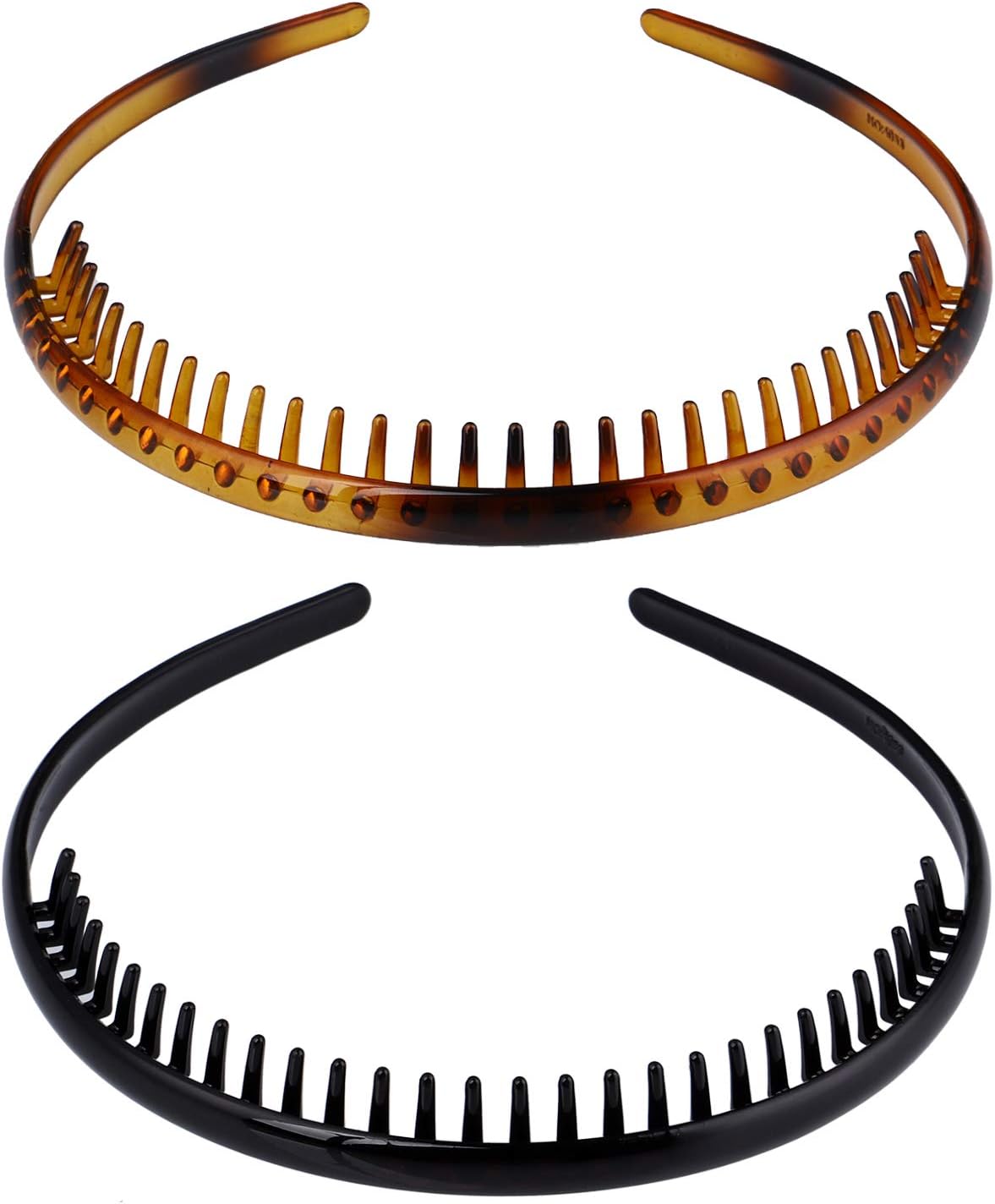 Lurrose Makeup Headbands 2pcs Unisex Headbands Toothed Hairbands Plastic Hair Anti-slip Daily Headdress Hair Accessory for Women Men Makeup Headband