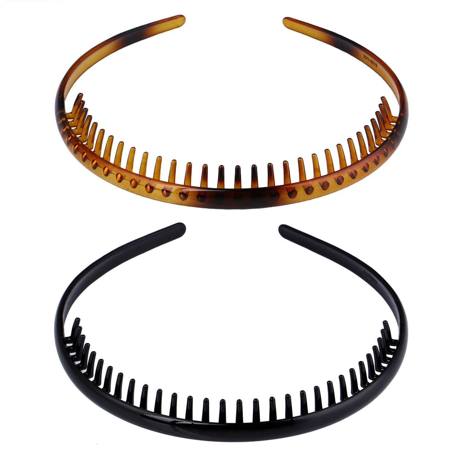 Lurrose Makeup Headbands 2pcs Unisex Headbands Toothed Hairbands Plastic Hair Anti-slip Daily Headdress Hair Accessory for Women Men Makeup Headband
