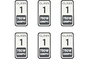POWALLON E-Bike Classification Stickers, Class 2 and 3, Electric Bicycle Decals, 6 Stickers a Pack (Class 1 20mph)