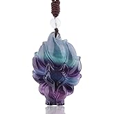 ASGIFT Black Obsidian Necklace Healing Crystal Stone Amulet Protection Pendant with Adjustable Rope Necklace Birthday Christmas Gift for Men Women