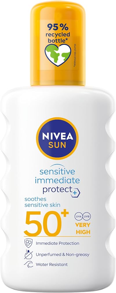NIVEA Sun Protect & Sensitive SPF50 Spray 200ml Aloe Vera Hydrating