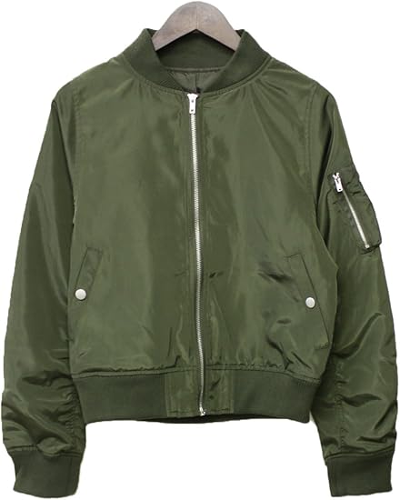 Amazon Ma 1 リブ付きブルゾン レディース M ノーマル薄カーキ コート ジャケット 通販