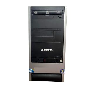 (Renewed) HCL Desktop (Intel CORE 2 DUO /8 GB RAM / 500 GB HDD/ Windows 7 Pro , MS Office/Intel Q65 Express Chipset, USB, Ethernet,VGA,Audio), Black