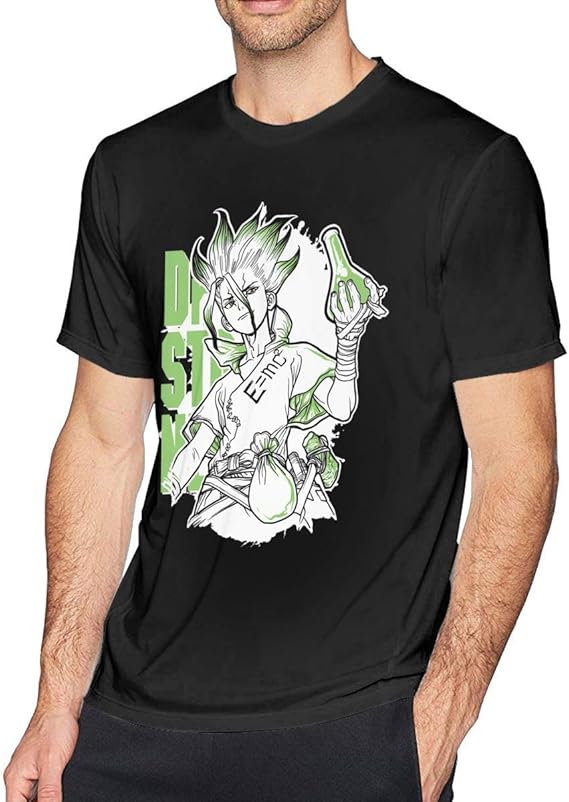Amazon アニメdr Stone石神戦国メンズコットン生地半袖tシャツ Tシャツ カットソー 通販
