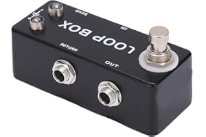 Akozon Guitar Loop Effect Mini Pedal - True Bypass Channel Selector for Bass & Electric Guitar, Metal Body, LED Indicator, Ef