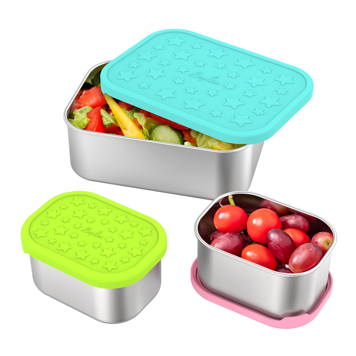 Photo 1 of ***ONLY ONE***SOPHICO Stainless Steel 24 OZ Snack Containers for Kids?Food Storage Container with Silicone Lid - Perfect 304 Metal Toddler Lunch Box for Daycare and School, Leak Proof(Mint)