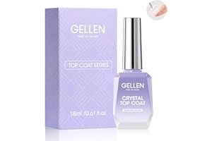Gellen 18ml Gel Top Coat, Superior High Gloss Shiny Nail Polish Finish, Long Lasting Top Coat for DIY Nail Art Manicure