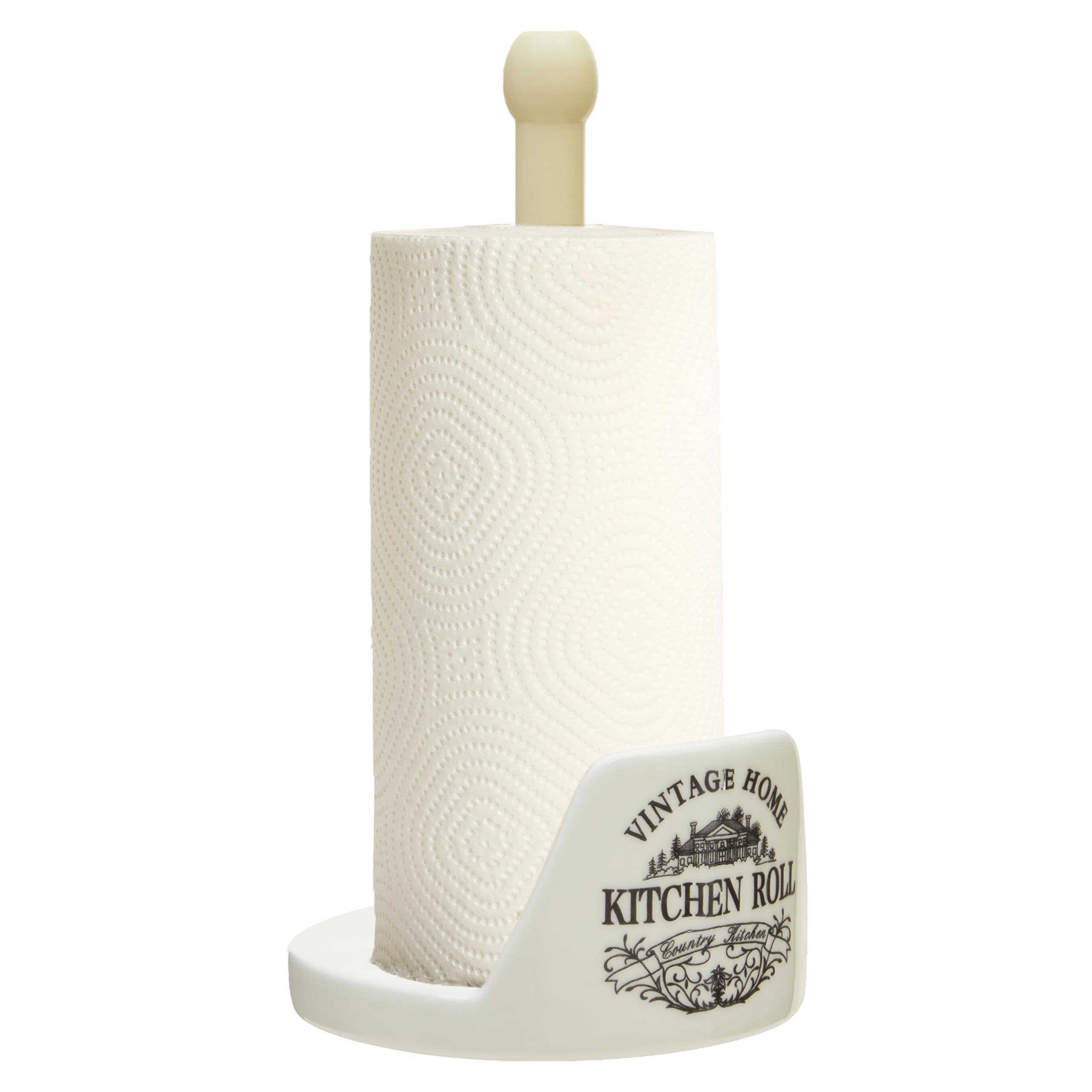 Premier Housewares Vintage Home Kitchen Roll Holder, Cream