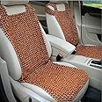 HomDSim Wood Beaded Auto Car Seat Bead Cover,Natural Rosewood Wooden Bead Cool Refreshing Back Massaging Comfort Cushion Mat,Premium Quality Universal for Car Truck on Summer (Front seat)