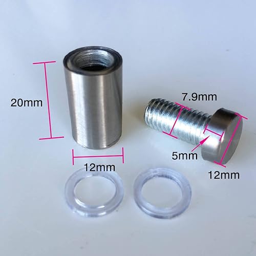 STAND OFF SIGN FIXINGS STAINLESS STEEL 12mm Dia Head Holds up to 10mm