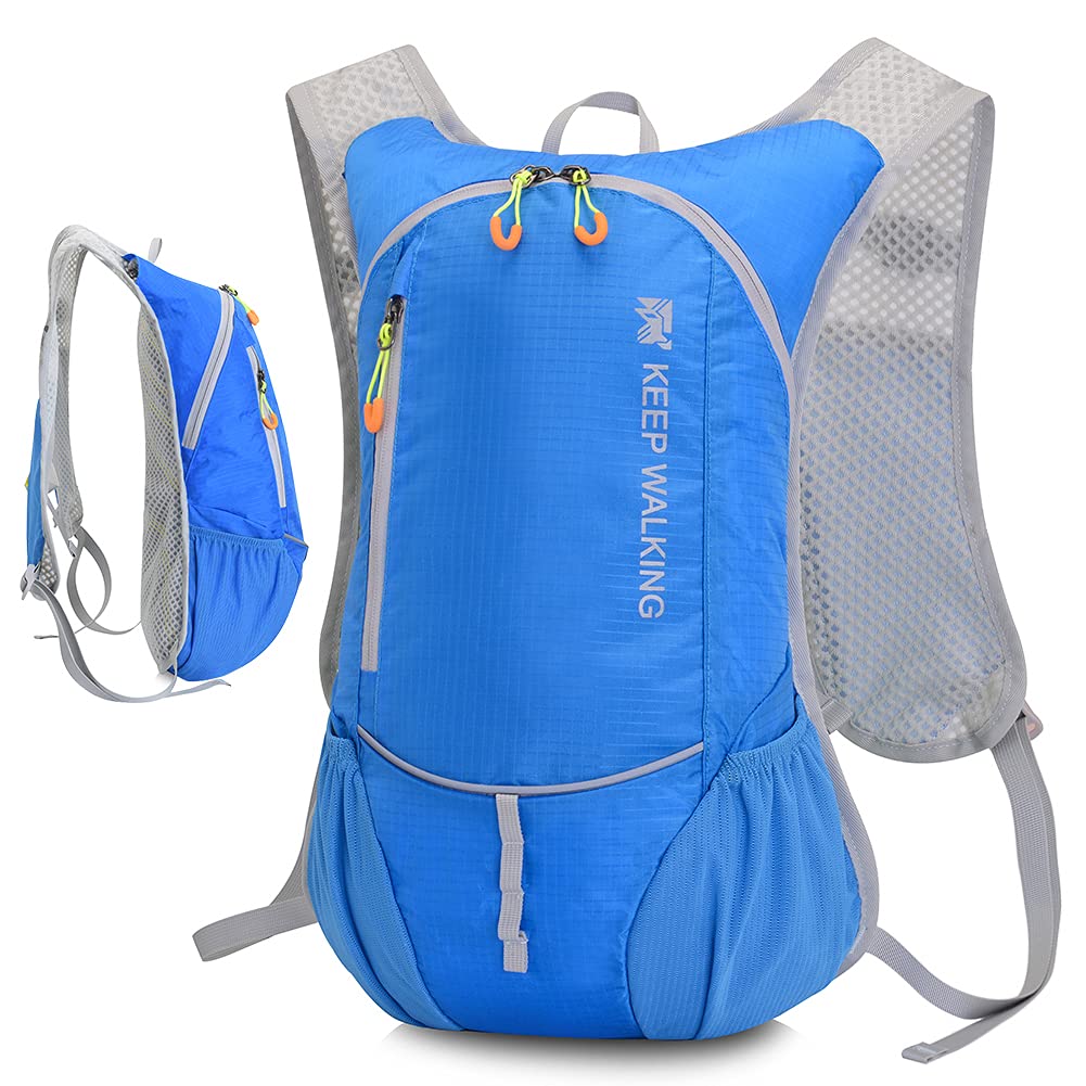 HINATAA Hydration Vest Backpack, 8L Running Race Hydration Pack Backpack, Waterproof Lightweight Trail Running Backpack for Outdoors Marathon Hiking Cycling Fit Men and Women (Blue)