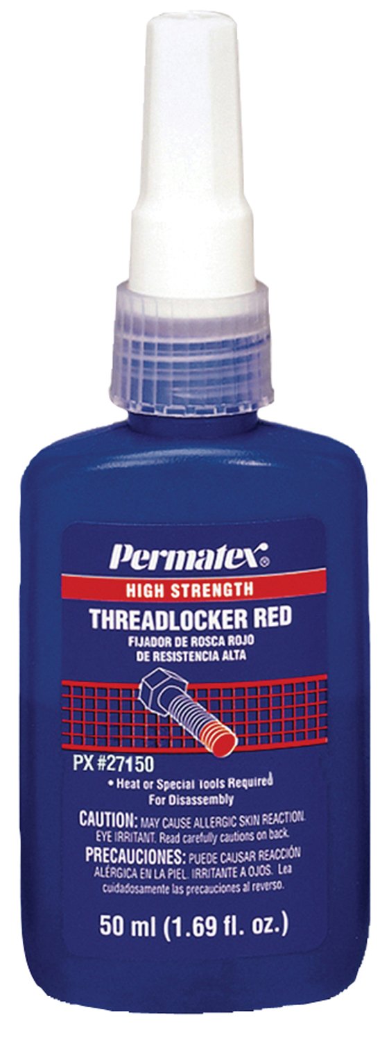 Permatex27150 Red High Strength Threadlockers, 50 mL, 1" Thread, 1.69 oz., Bottle