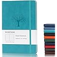WERTIOO Journals Notebooks, Leather Diary Hardcover Classic Writing Notebook A5 160 Pages 100 gsm Thick Paper Business for Men Women (Ruled, Blue)