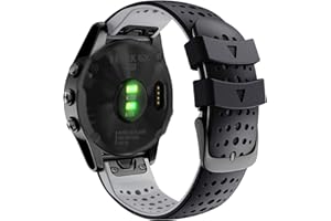 Abanen Silicone Watch Band for Fenix 7X / Instinct 2X / Fenix 5X / Fenix 6X, 26mm Quick Release Fit Soft Sport Breathable Waterproof Wristband Strap for Garmin epix Pro 51mm / Enduro 2,Tactix Delta