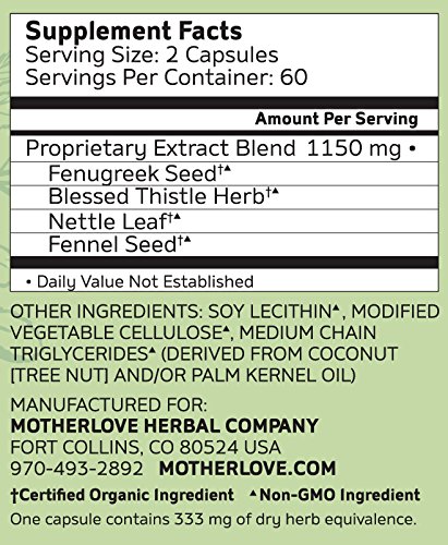 Motherlove More Milk Plus (120 ct.) Herbal Galactagogue Breastfeeding Supplement to Support Nursing & Pumping Moms' Milk Supply