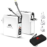 MetaTronics 5-in-1 Portable Travel Charger & Power Bank 10,000mAh with MagSafe Charger, USB-C Charger, Global Travel Adapter & Built in Charging Cables – Wireless Wall Charging Portable Battery