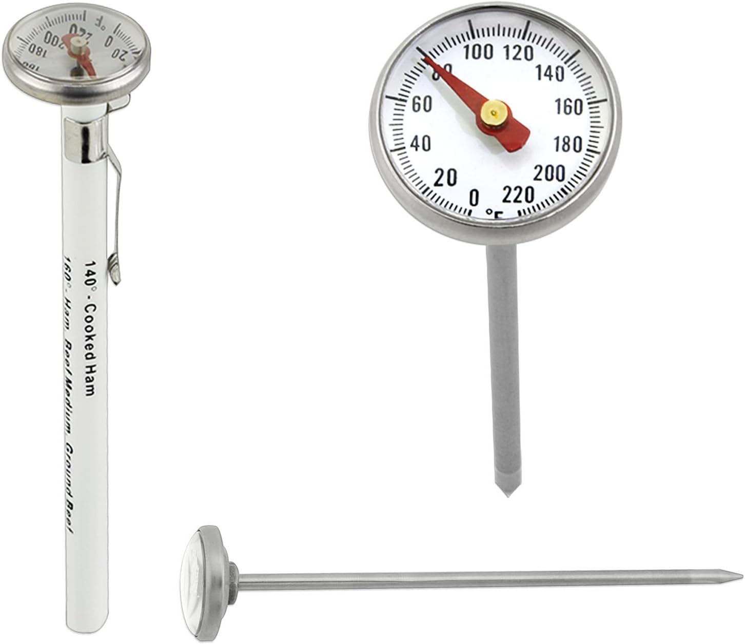 Instant Read Meat Thermometer Up To 220 Degrees - Shatterproof Lens & Pocket Case