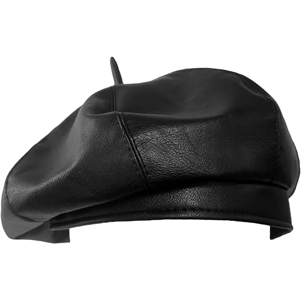 MINGSEECESS Women PU Leather French Black Beret Hat Causal  display picture 2