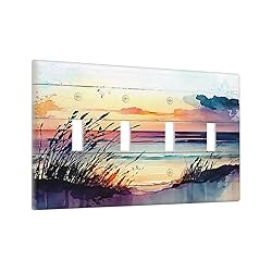 Wpshijia Light Switch Cover Sunset Beach Abstract