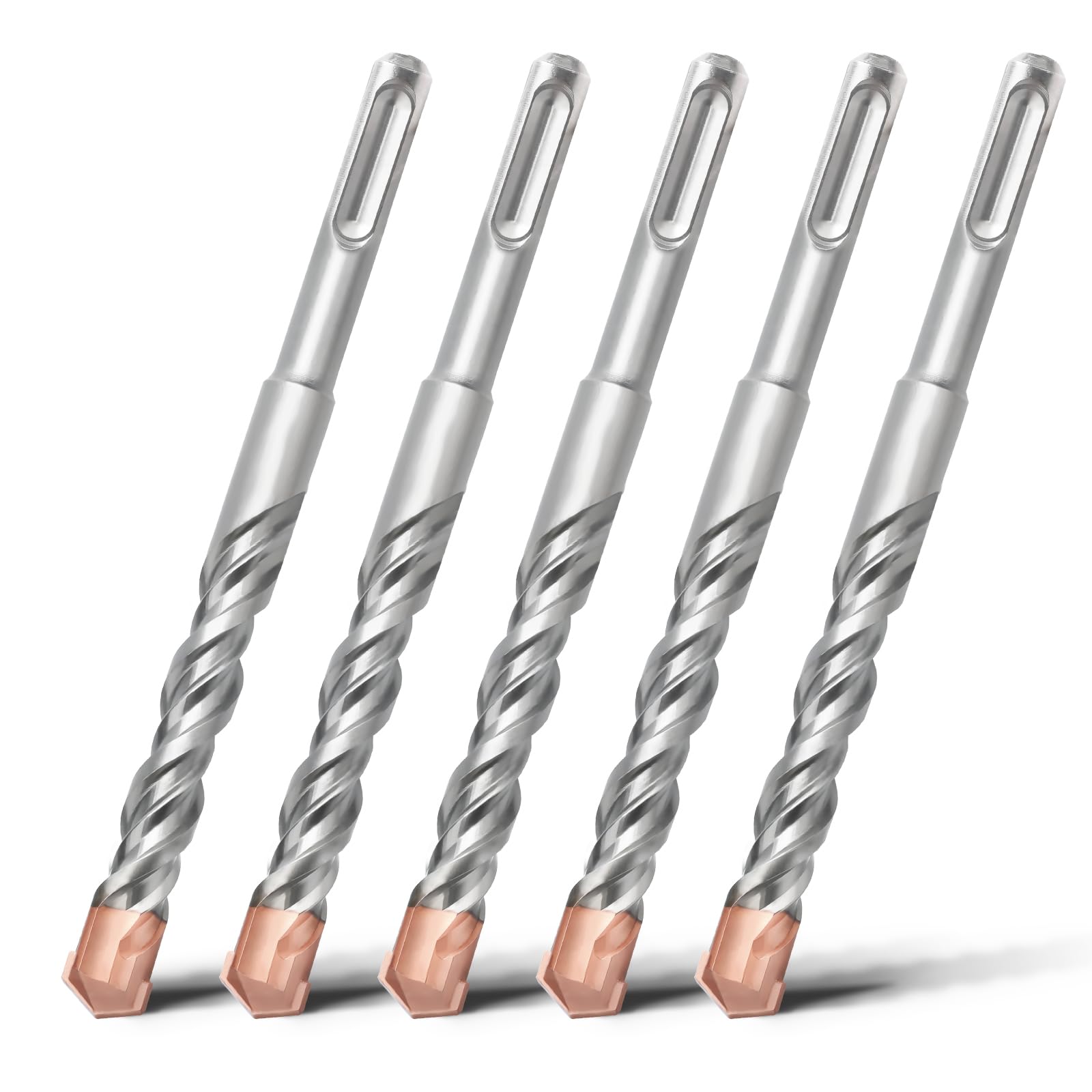 HSAWBIT 5 PACK OF - 14mm x 210mm LONG SDS MASONRY DRILL BIT, TUNGSTEN CARBIDE TIP SDS PLUS SHANK, FOR WALL STONE CONCRETE BRICK