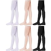 Syhood 6 Pairs Girls Ballet Tights Soft Toddler Footed Dance Tights for Toddler/Little Kid/Big Kid Gymnastics School Practice