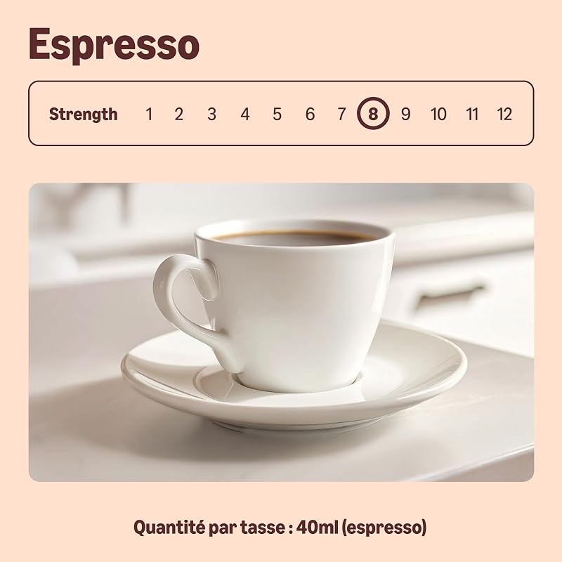 Capsules de café Espresso compatibles avec Nespresso, capsule en aluminium, torréfaction légère, 100 Pièces, 5 lot de 20 - Certifié Rainforest Alliance