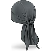 MELASA Cooling Do Rags Skull Cap Helmet Liner, Sweat Head Wraps Bandanas for Men Running Cycling Motorcycle