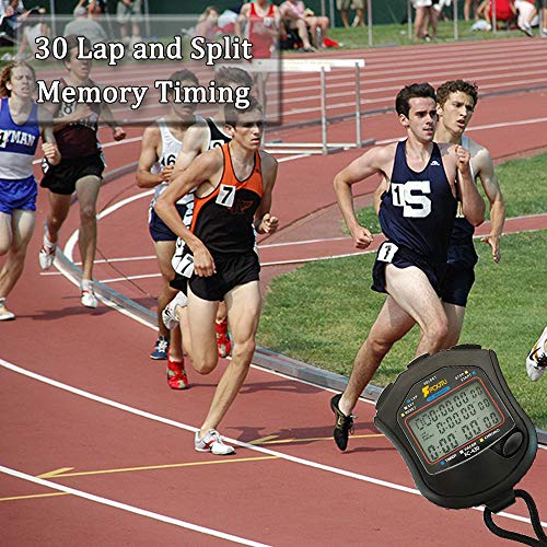 FCXJTU Stopwatch 30 Lap/Split Memory Digital Stopwatch Countdown Timer