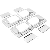 NewYall Chrome Exterior Door Handle Covers with Passenger Keyhole Set | for Ford F-250 F-350 F-450 Super Duty Crew Cab 1999-2016 Excursion 2000-2005 Front Rear Left Driver Right Passenger Side