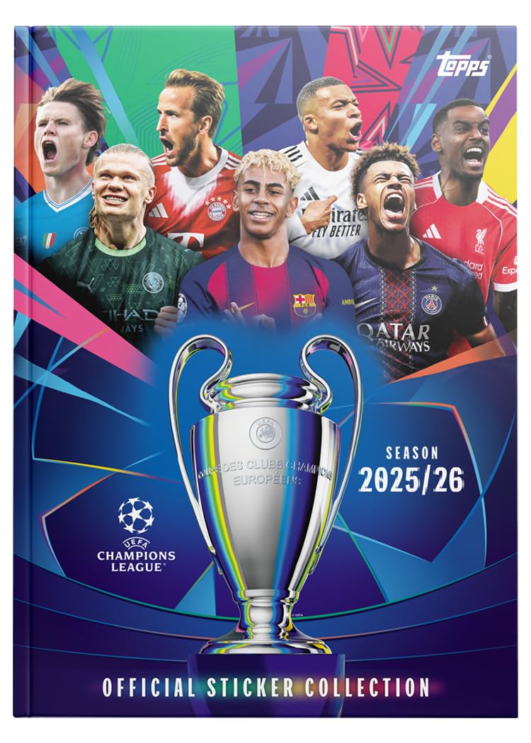 Champions League Stickers 25/26 - Hardcover Album (a 76 page album plus 18 stickers)