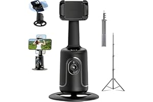 Smart AI Facial Recognition Phone Tripod, Adjustable Angle & Rotation, Al Intelligent Gimbal 360° Facial Tracking for Vloggin